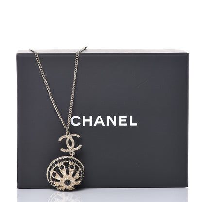 Chanel Crystal CC Roman Palace Dome Long Necklace Gold 9 of 10