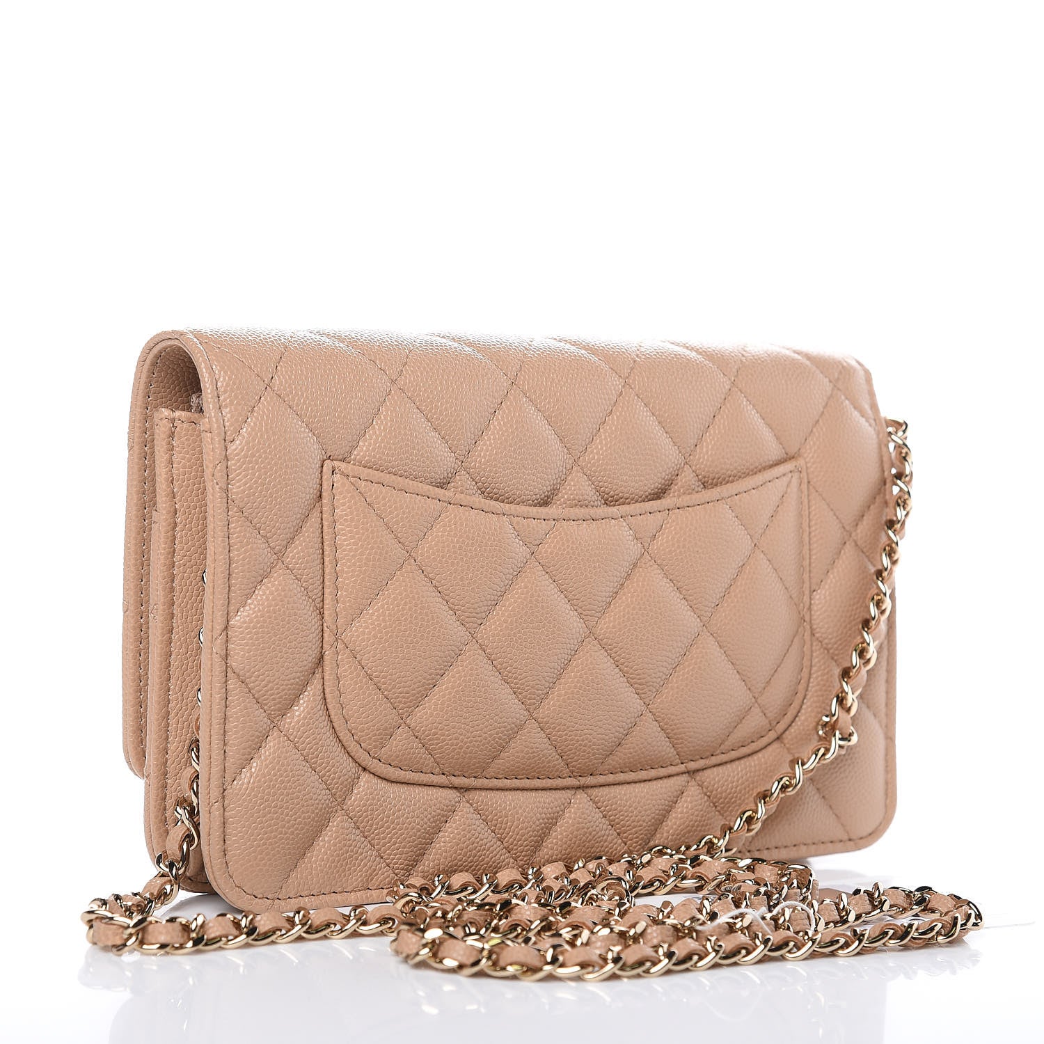 Chanel Caviar Quilted Wallet On Chain WOC Beige 3 of 9