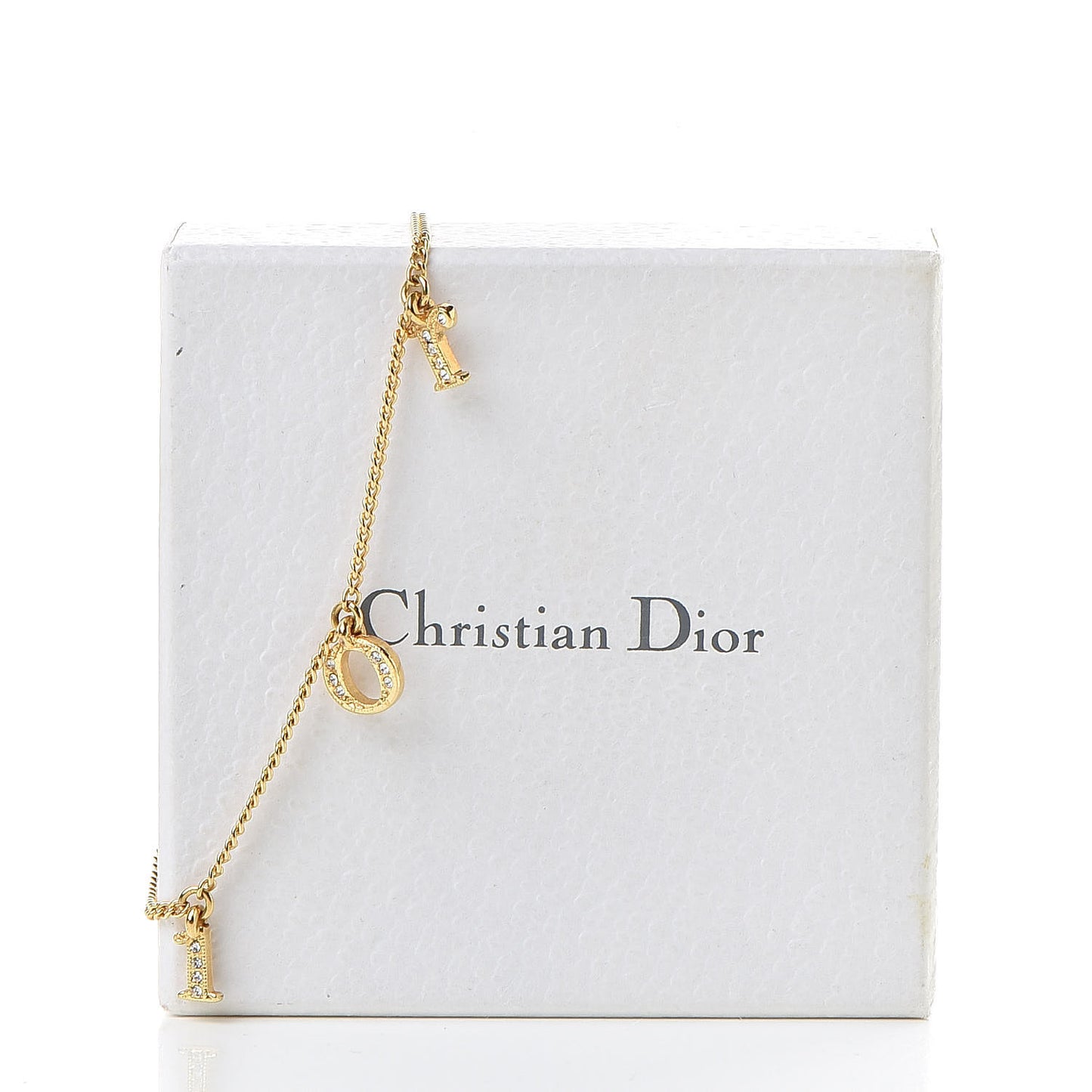 Crystal Logo Charms Bracelet Gold