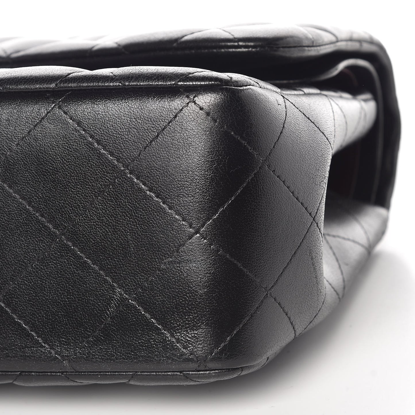 Lambskin Quilted Jumbo Double Flap Black
