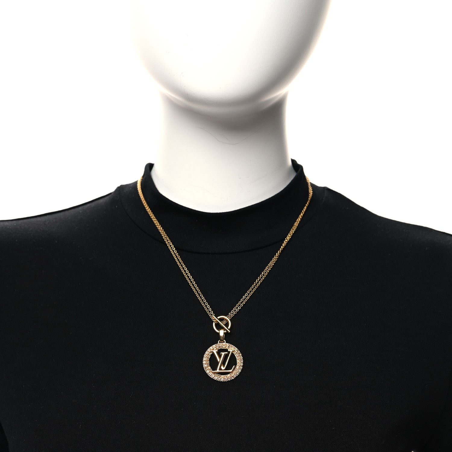 Louis Vuitton Metal Crystal Louise Tresor Necklace Gold Multicolor 2 of 6
