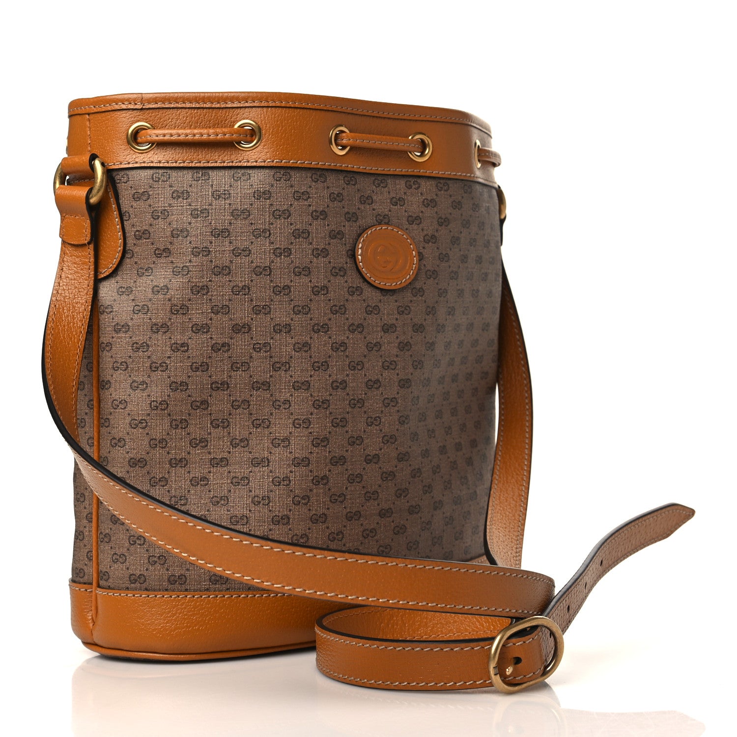 Gucci X DISNEY Mini Vintage GG Supreme Monogram Bucket Bag Beige Vintage Sun Oil 3 of 9