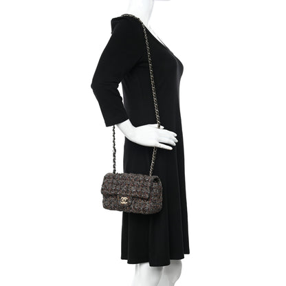 Chanel Tweed Quilted Mini Rectangular Flap Brown Multicolor 2 of 11