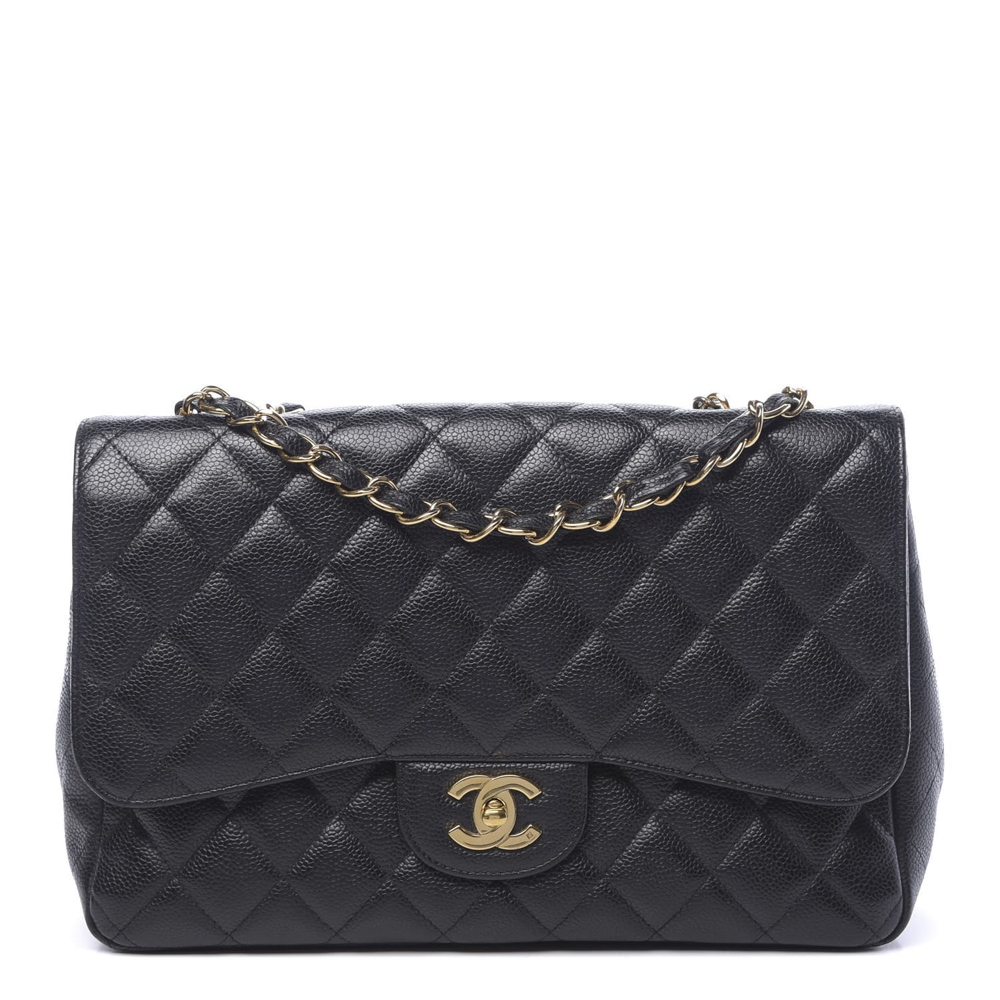 Caviar Quilted Jumbo Single Flap Black