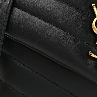 Saint Laurent Calfskin Y Quilted Monogram Small Loulou Chain Satchel Black 9 of 12