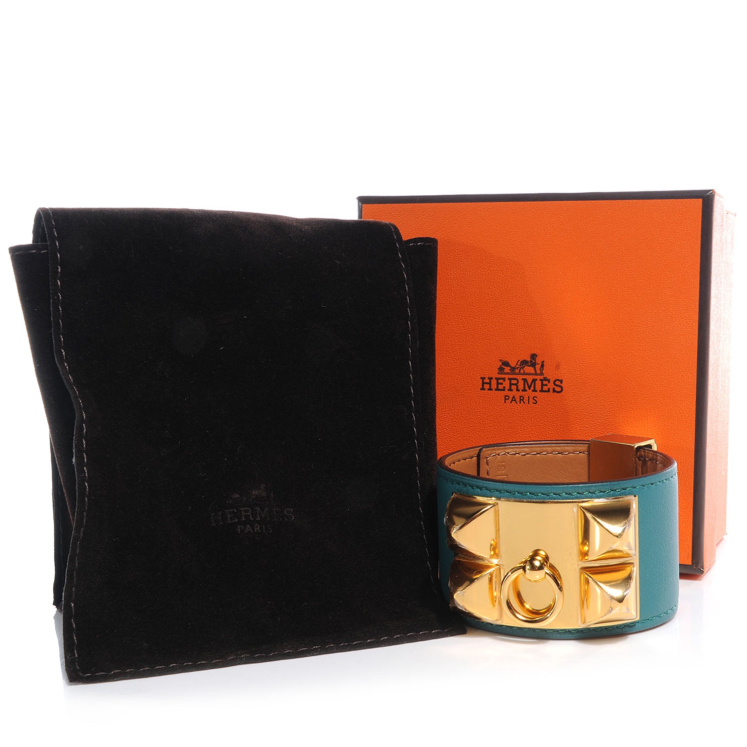 Hermes Swift Collier de Chien CDC Bracelet Small Malachite 4 of 7