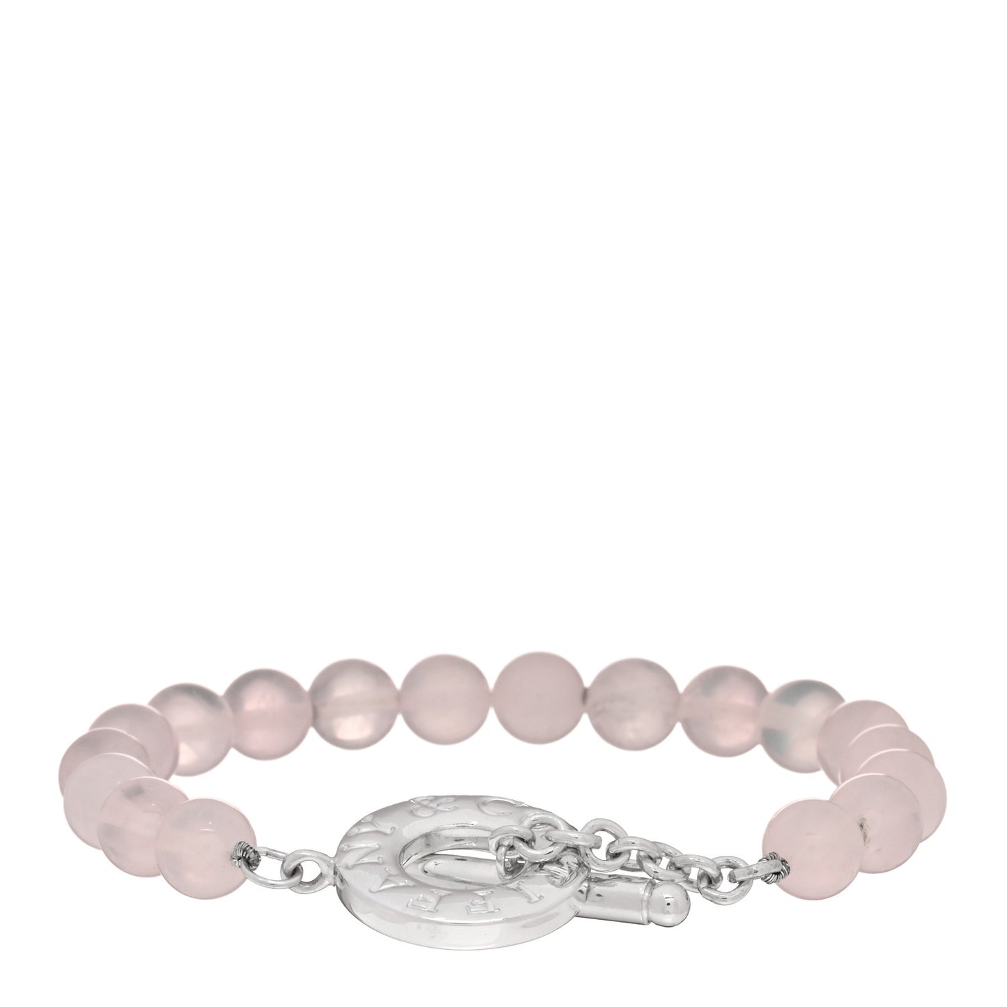 Sterling Silver Rose Quartz Bead Toggle Bracelet