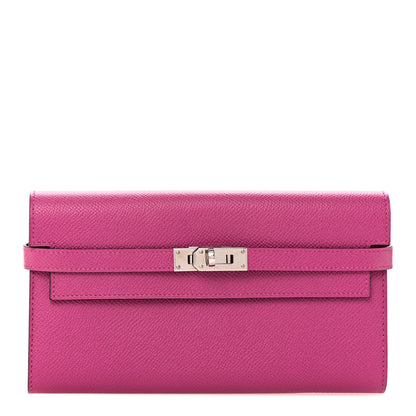 Hermes Epsom Kelly Longue Wallet Rose Pourpre 1 of 9