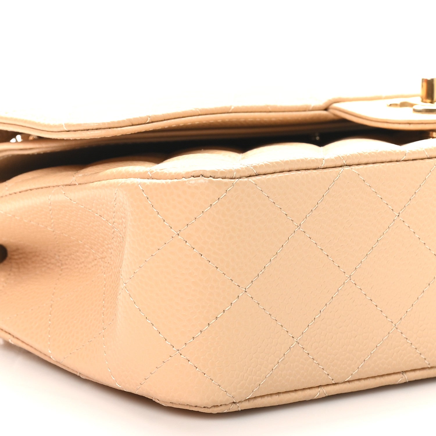 Chanel Caviar Quilted Medium Double Flap Beige 9 of 11