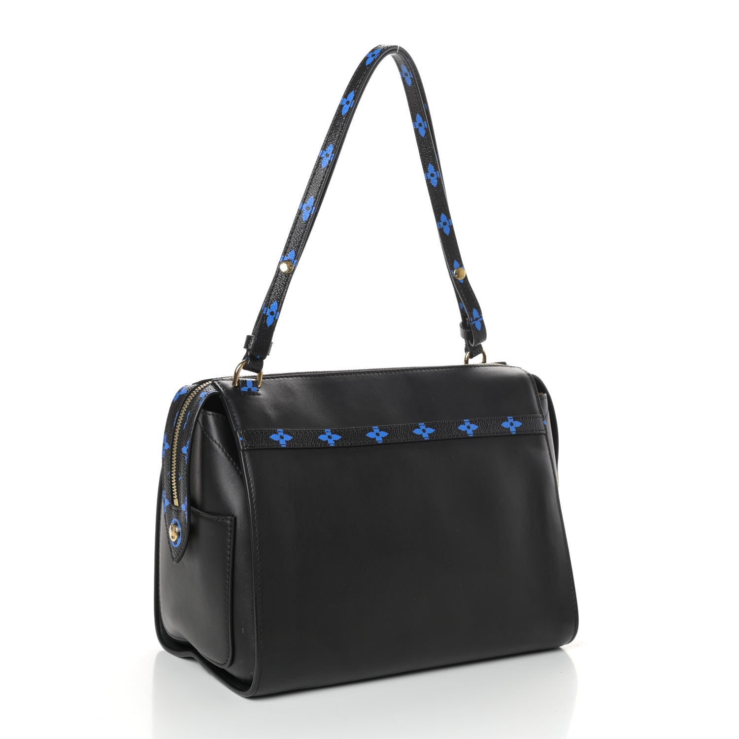 Louis Vuitton Smooth Calfskin Colored Monogram Speedy Amazon MM Blue Black 3 of 10