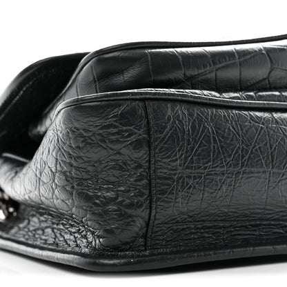 Saint Laurent Calfskin Crocodile Embossed Monogram Baby Niki Chain Satchel Algea 10 of 11