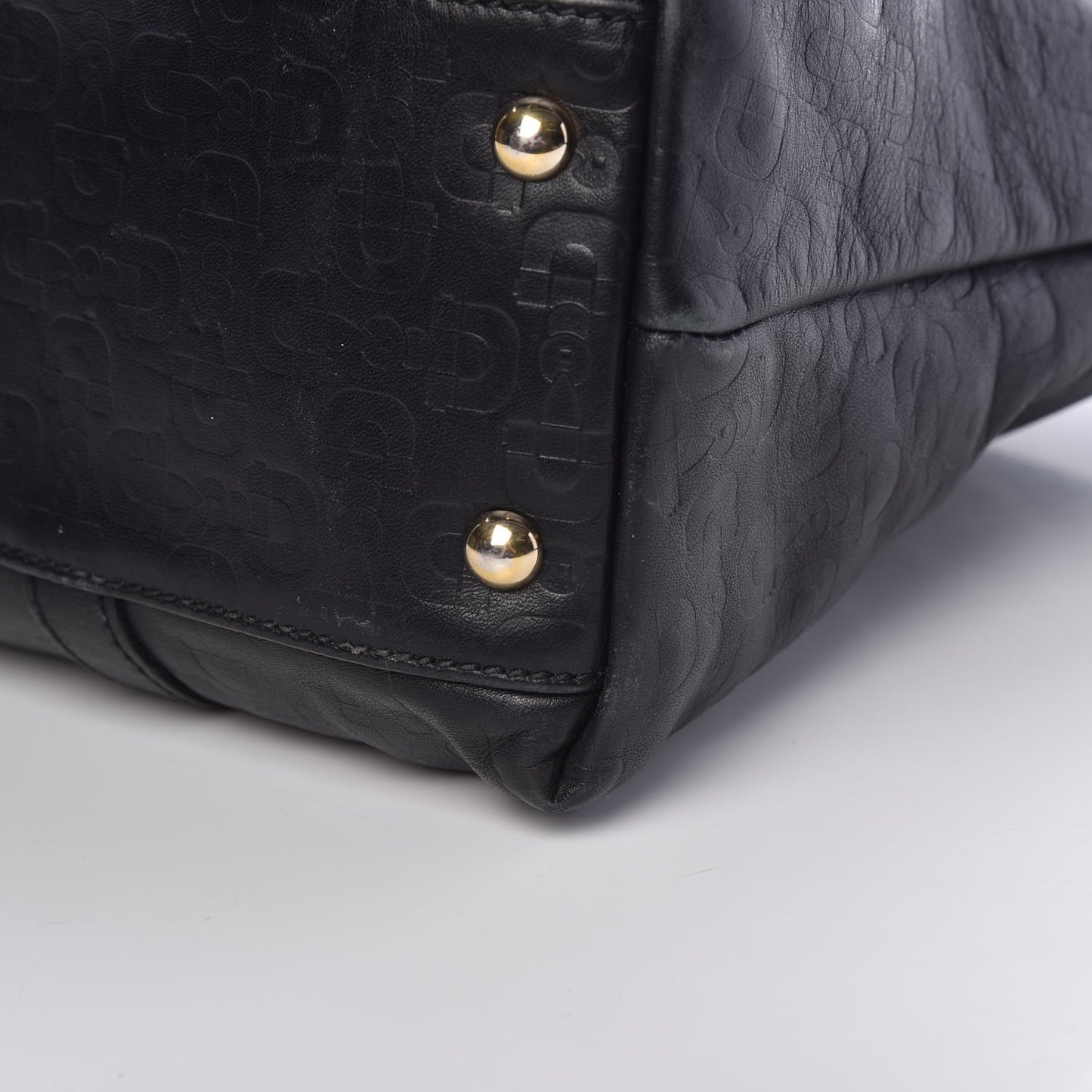 Calfskin Horsebit Embossed Joy Tote Black
