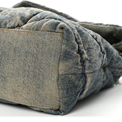Saint Laurent Denim Quilted Medium Loulou Puffer Monogram Chain Satchel Blue Cinnamon 10 of 10