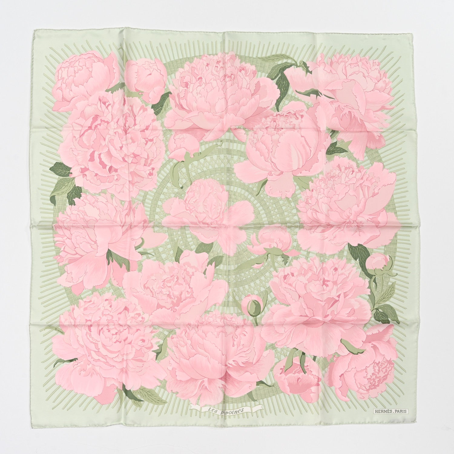 Hermes Silk Les Pivoines Scarf 90 1 of 5