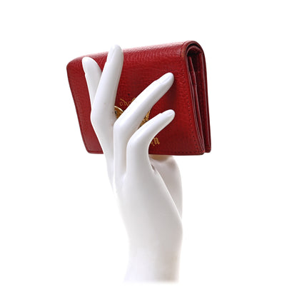 Gucci Calfskin Butterfly Garden Card Case Red 3 of 7