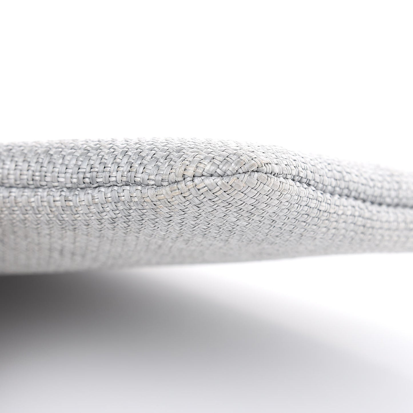 Woven Straw Raffia Medium Deauville Pouch Grey