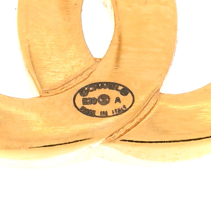 Chanel Metal CC Paris Button Stud Earrings Gold 4 of 5