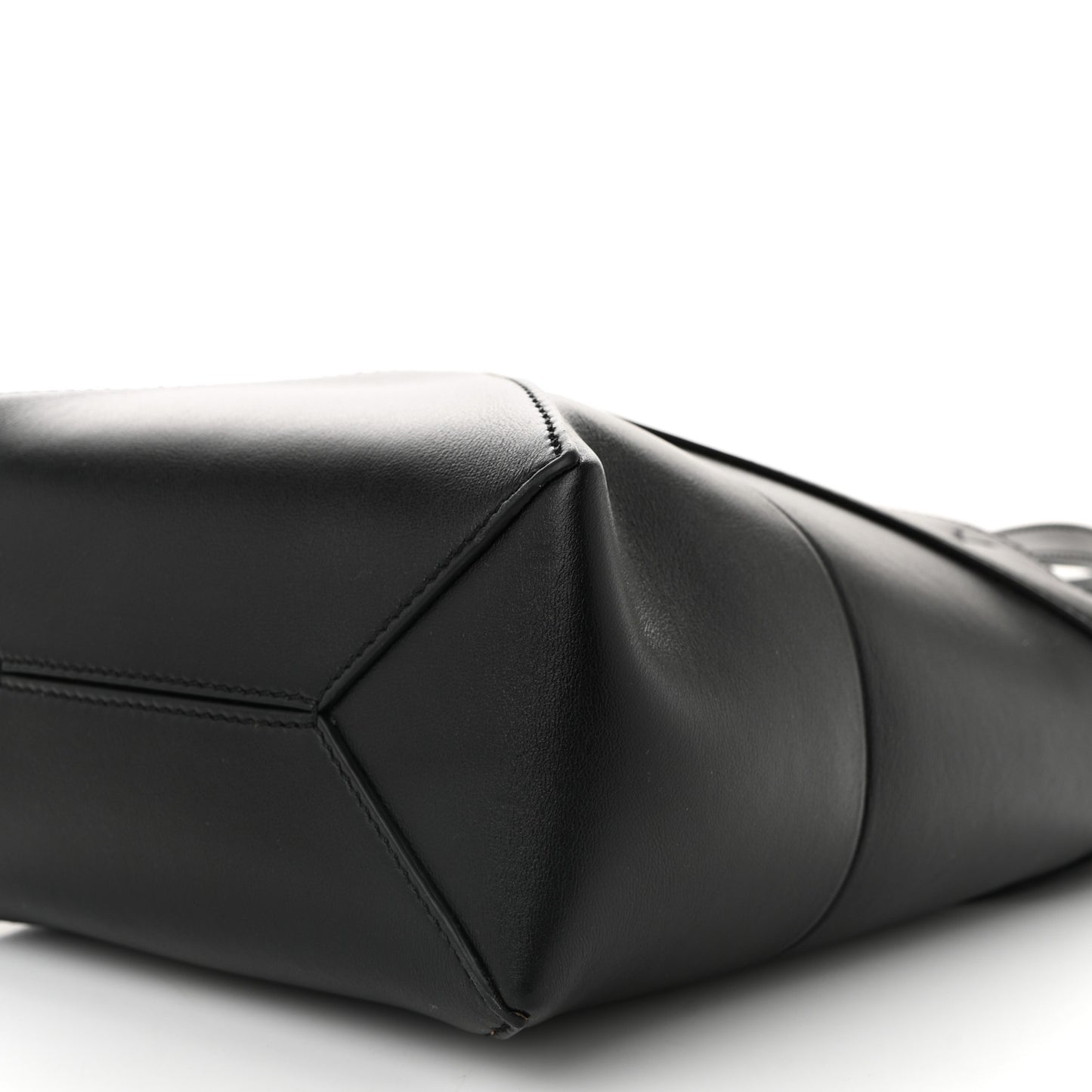 Shiny Calfskin Mini Puzzle Fold Tote Black