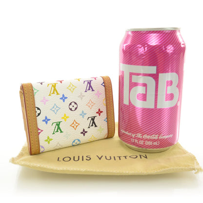 Louis Vuitton Monogram Multicolor Porte-Monnaie Plat Coin Purse White 2 of 7