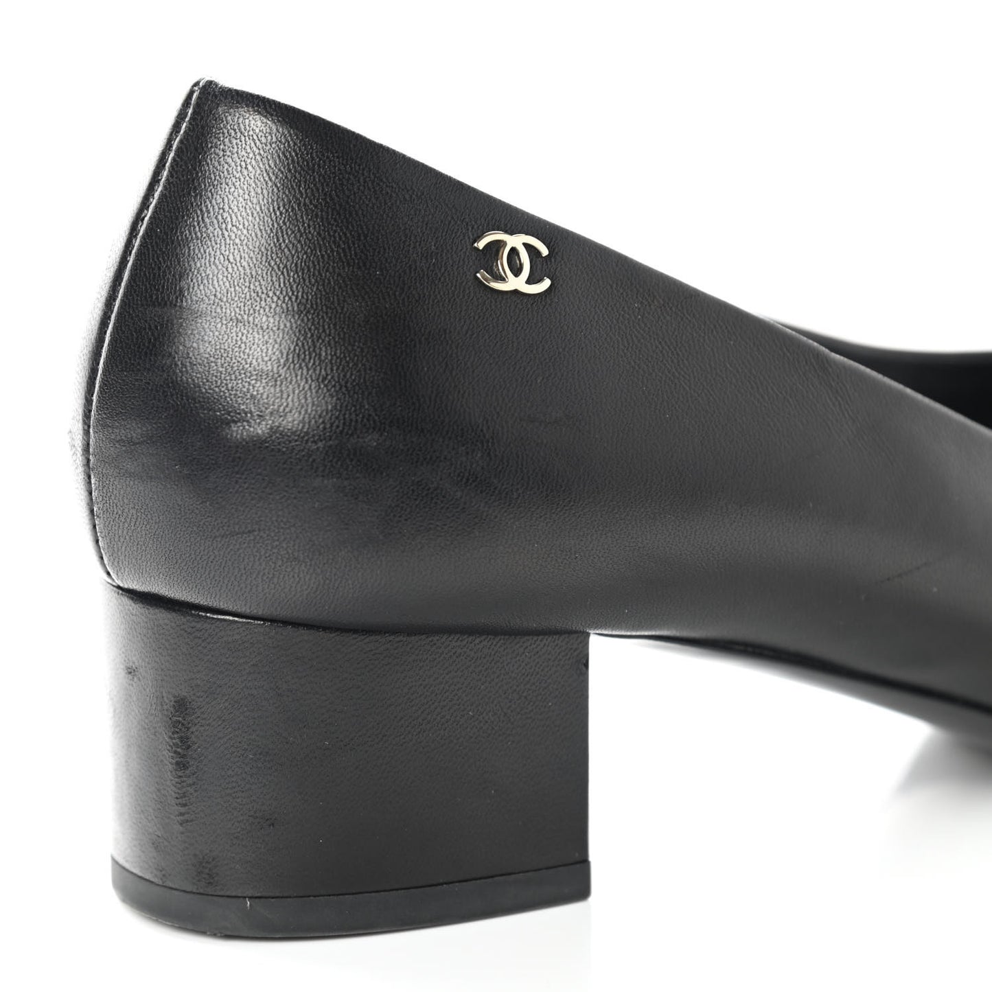 Lambskin Pearl Camellia Cap Toe Pumps 41 Black