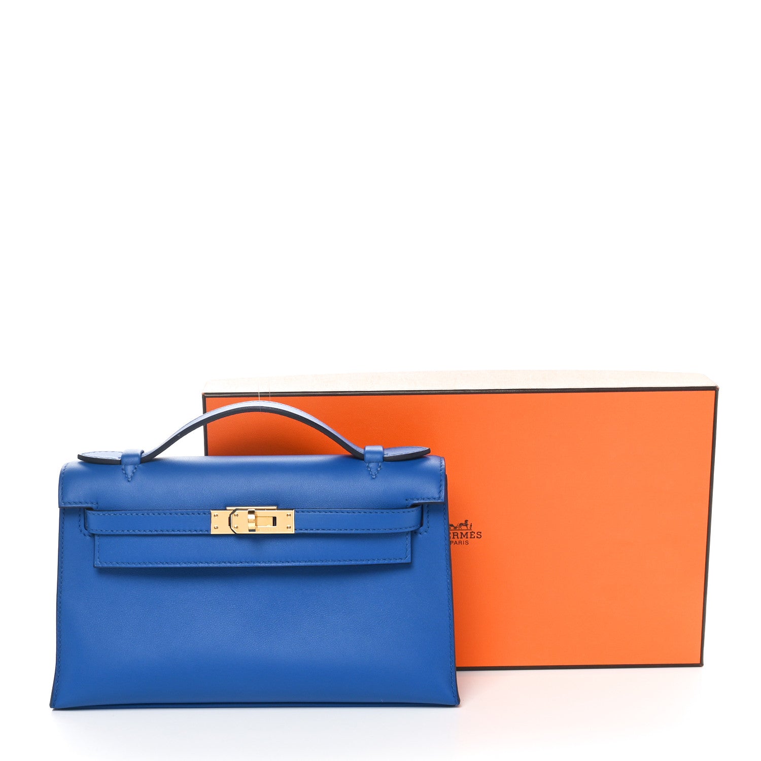 Hermes Swift Kelly Pochette Clutch Bleu Agate 11 of 11