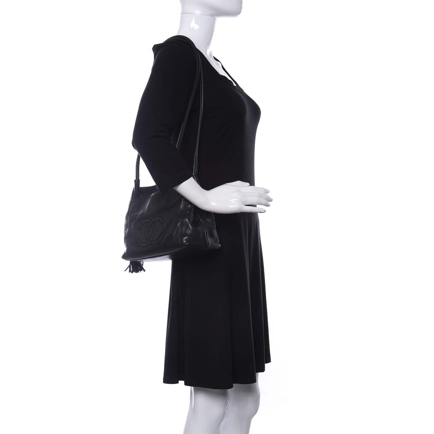 Chanel Lambskin CC Tassel Shoulder Bag Black 2 of 10
