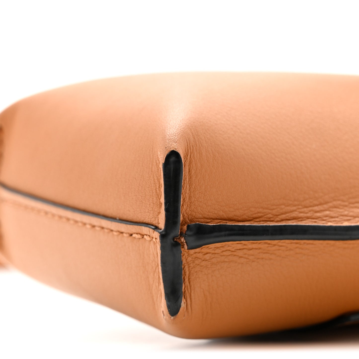 Calfskin Elephant Pouch Crossbody Bag Tan