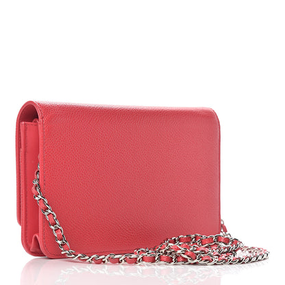 Chanel Caviar Timeless CC Wallet On Chain WOC Red 3 of 12