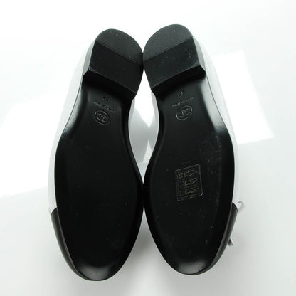 Chanel Lambskin Cap Toe CC Ballerina Flats 37 White Black 7 of 8