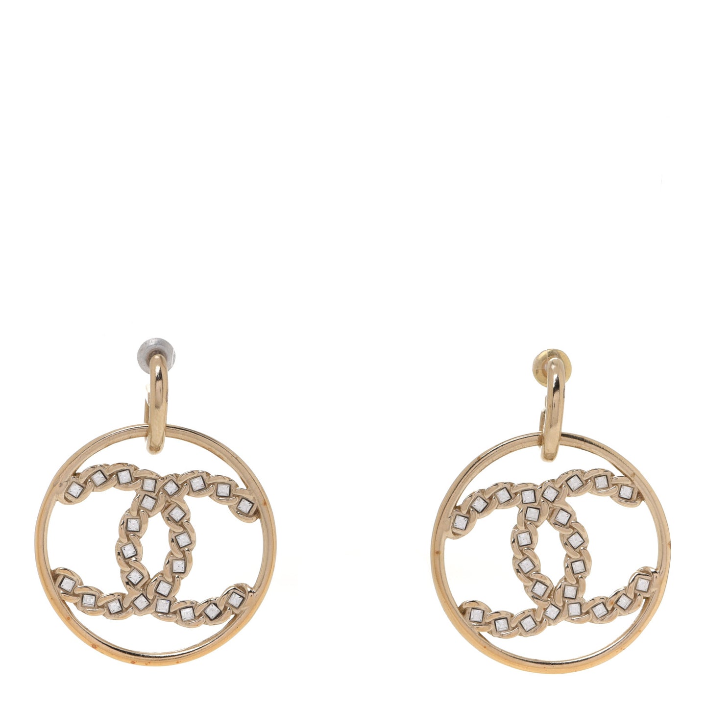 Baguette Crystal High Society CC Drop Earrings Gold
