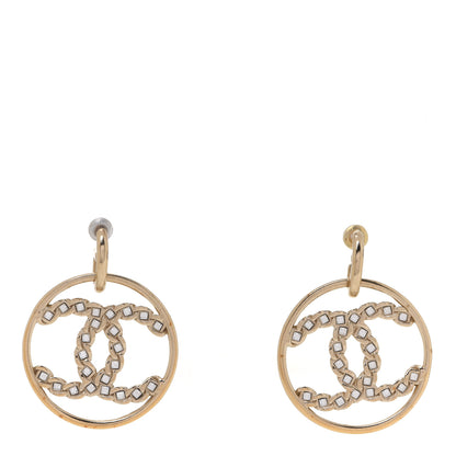 Chanel Baguette Crystal High Society CC Drop Earrings Gold 1 of 5