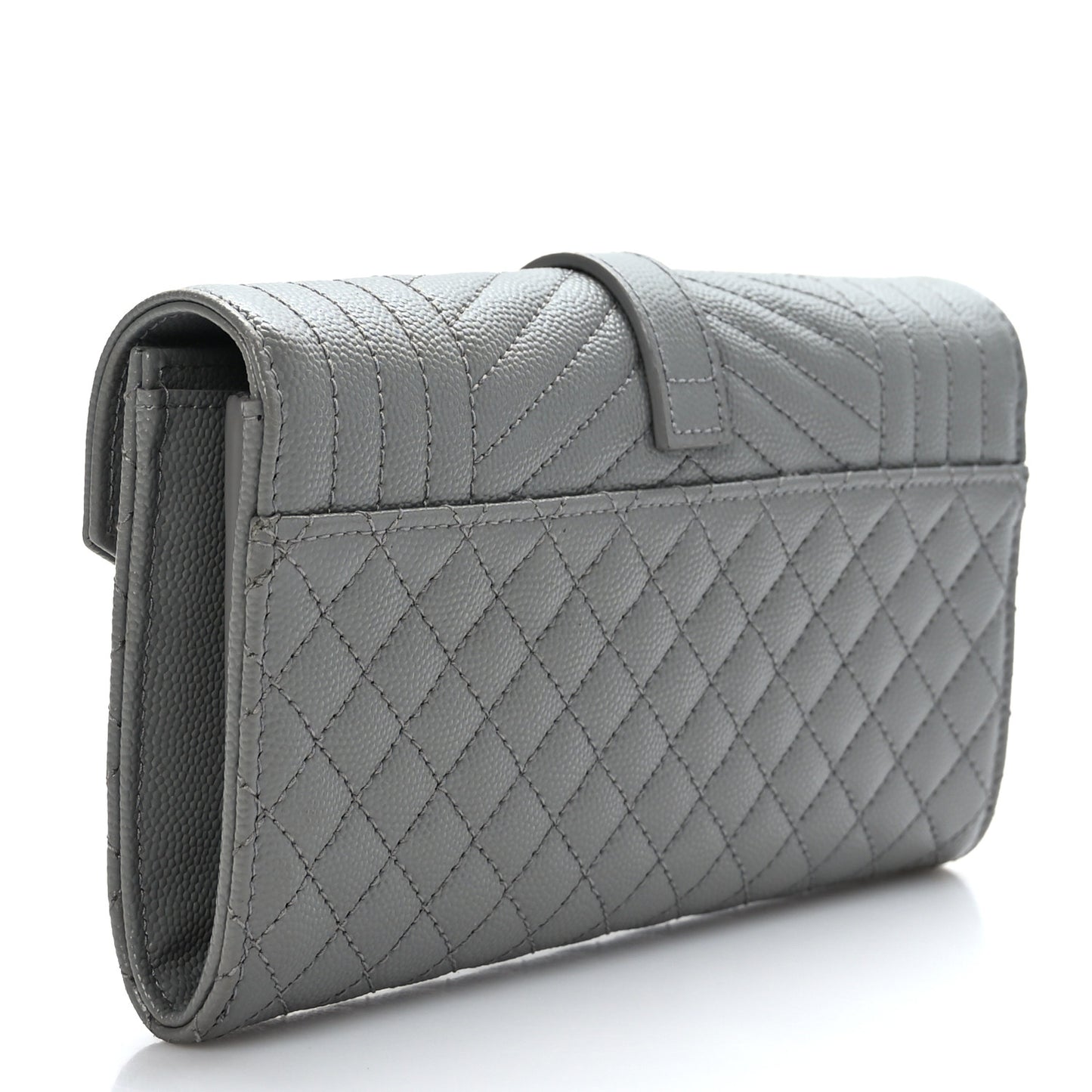 Grain De Poudre Mixed Matelasse Triquilt Large Monogram Wallet Stone