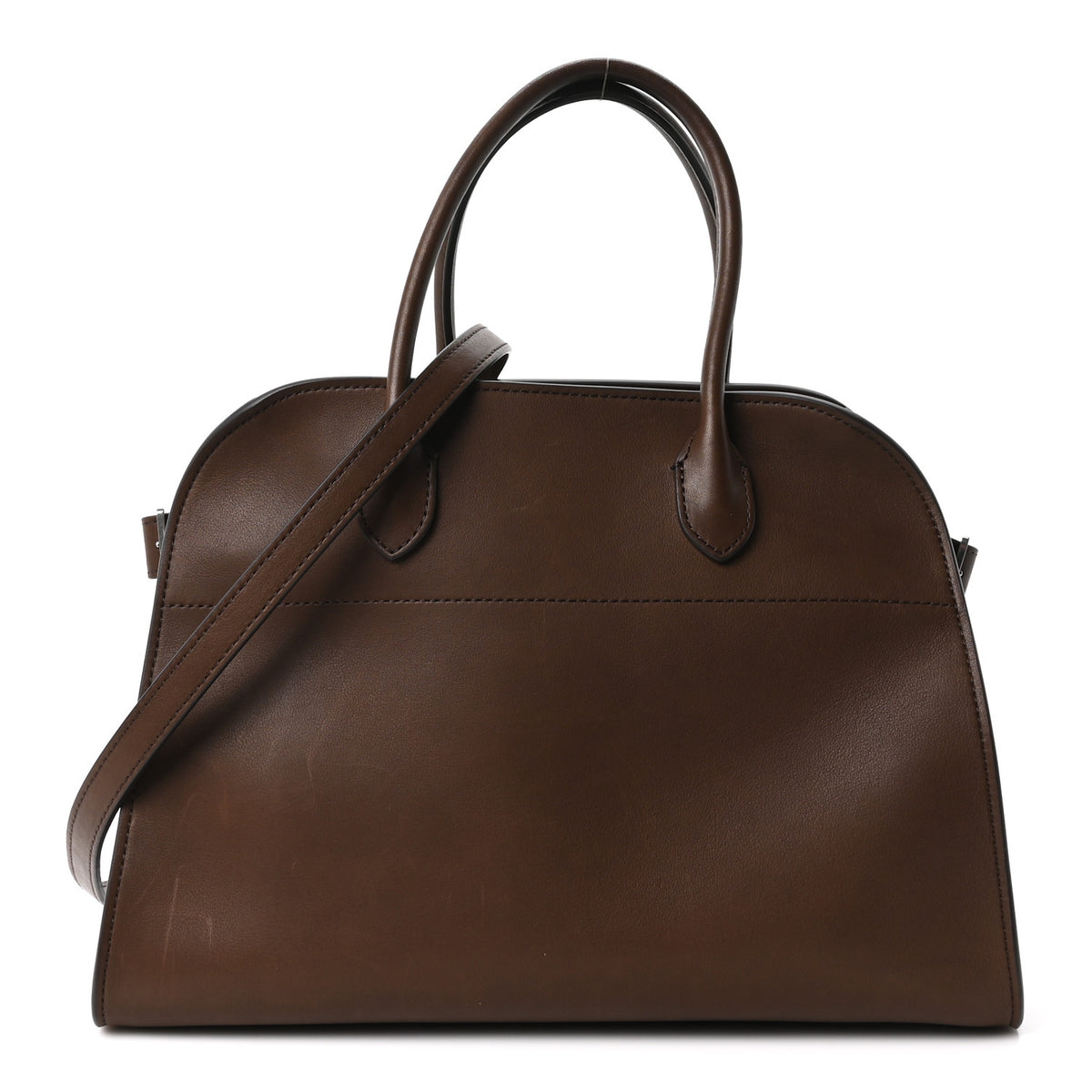 Polished Saddle Calfskin Soft Margaux 12 Dark Brown