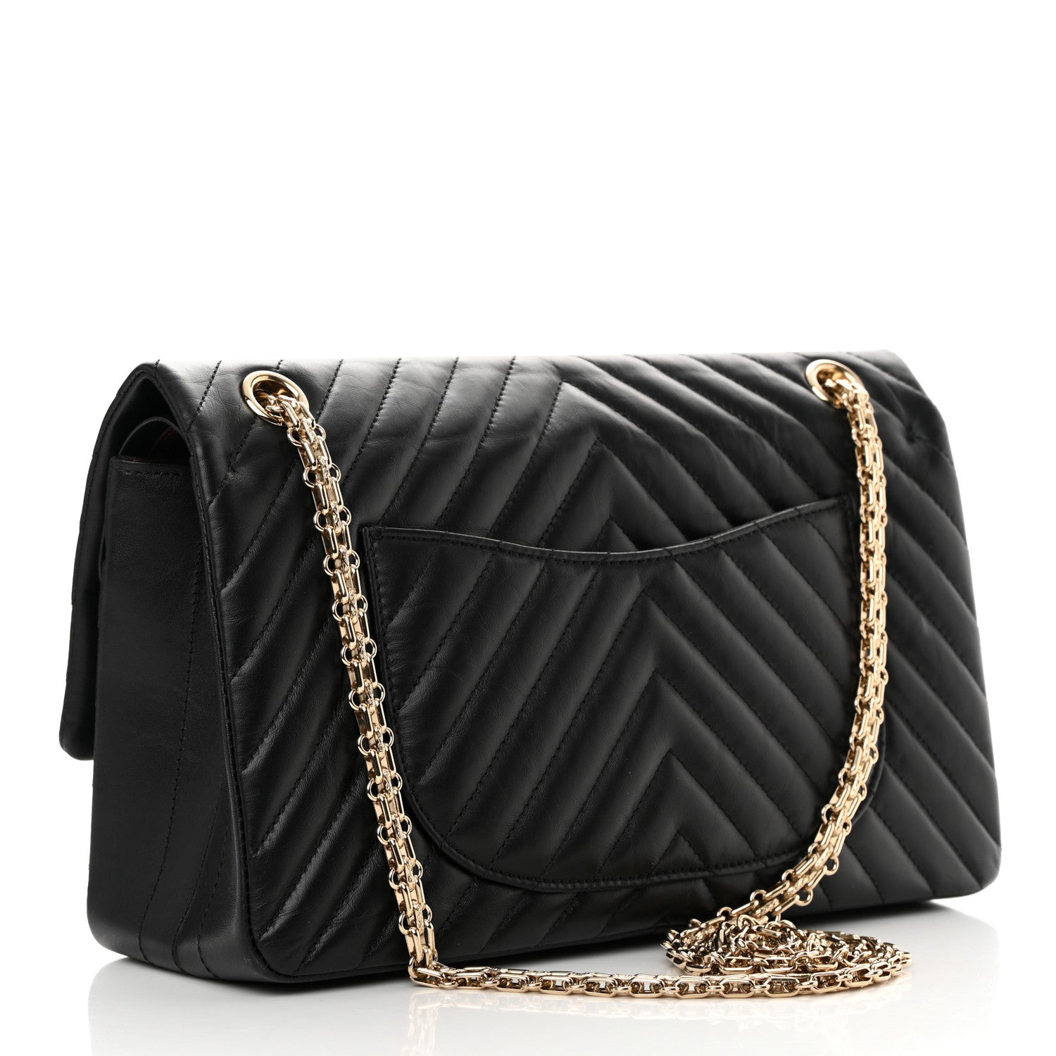 Chanel Aged Calfskin Chevron Quilted 2.55 Reissue 226 Flap Black 3 of 14