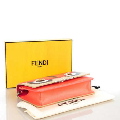 Fendi Vitello Elite Crystal Eye Monster Tube Wallet On Chain Bellini Multicolor 8 of 8