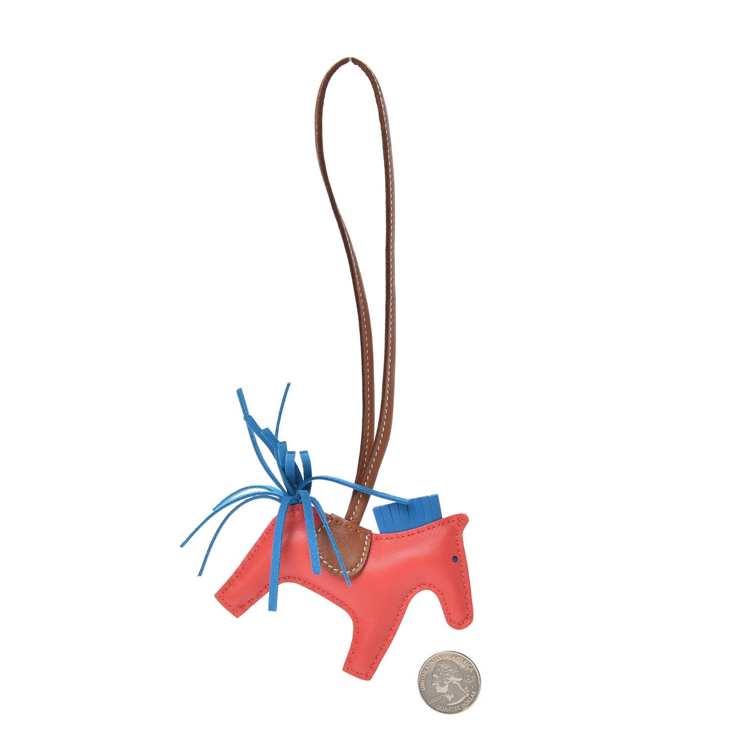 Milo Lambskin Grigri Rodeo Horse Bag Charm PM Rose Texas Bleu Zanzibar Gold
