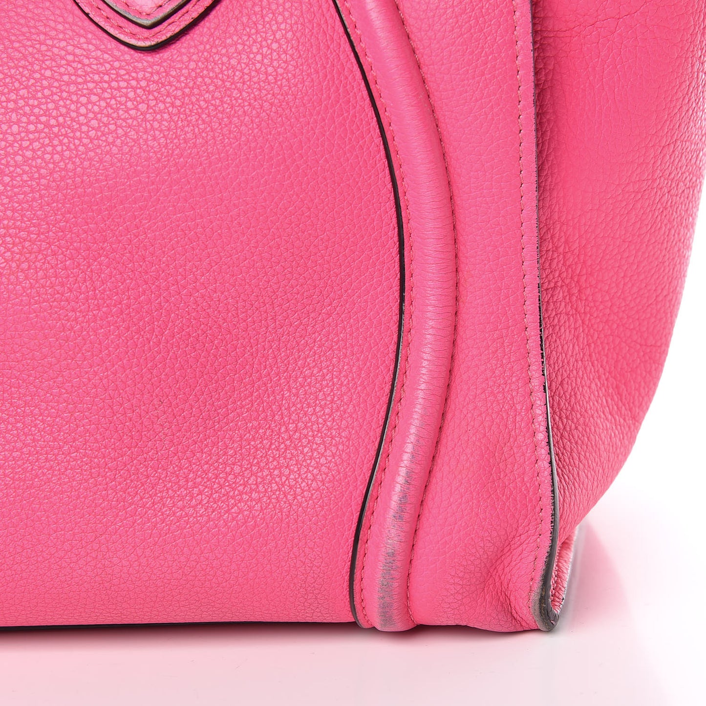 Drummed Calfskin Mini Luggage Fluo Pink