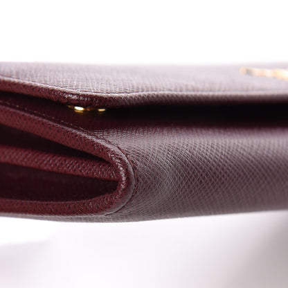 Prada Saffiano Colour Continental Flap Wallet Granato Petalo 10 of 11