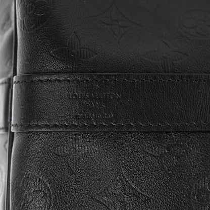 Louis Vuitton Calfskin Shadow Monogram Keepall Bandouliere 50 Black 5 of 9