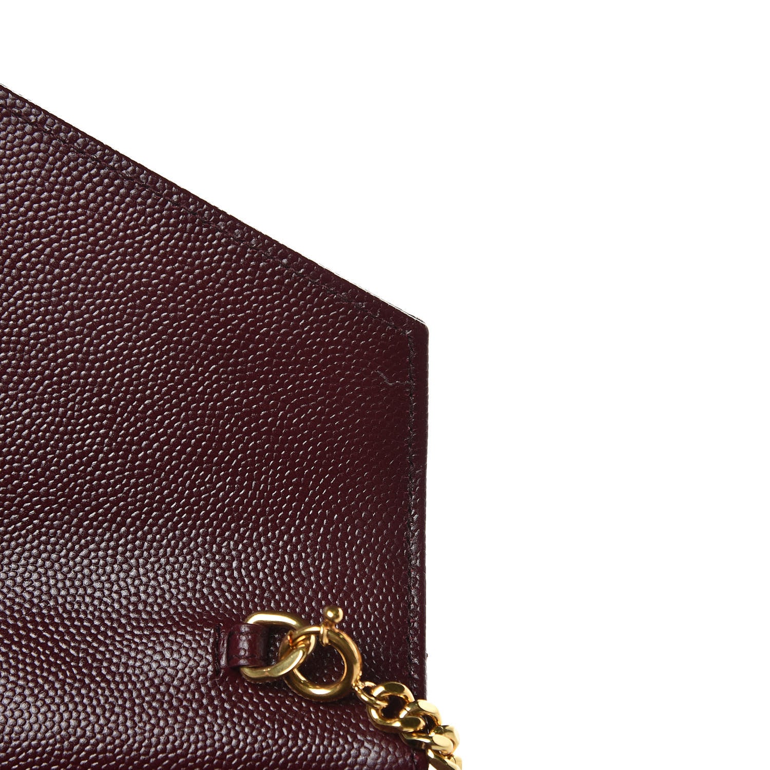Saint Laurent Grain De Poudre Matelasse Chevron Monogram Envelope Chain Wallet Rouge Legion 7 of 9