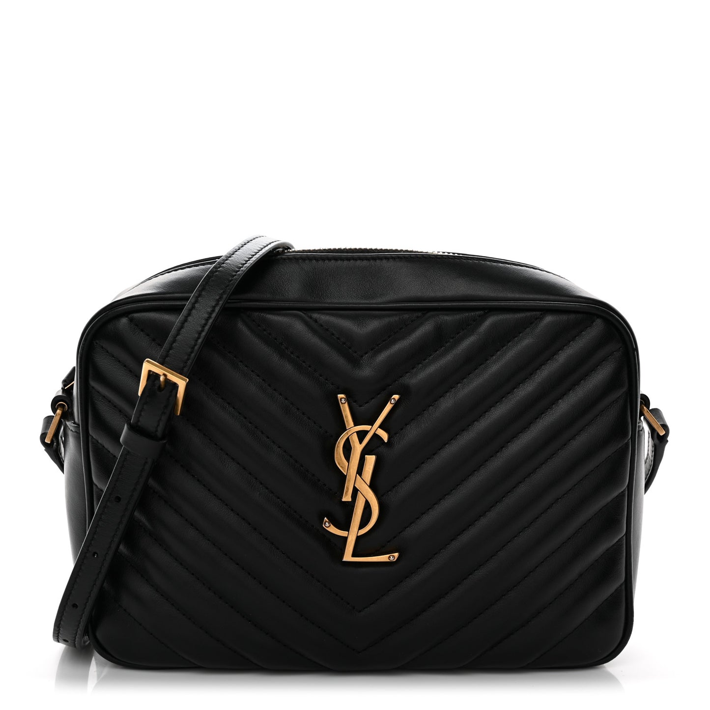 Calfskin Matelasse Monogram Lou Camera Bag Black