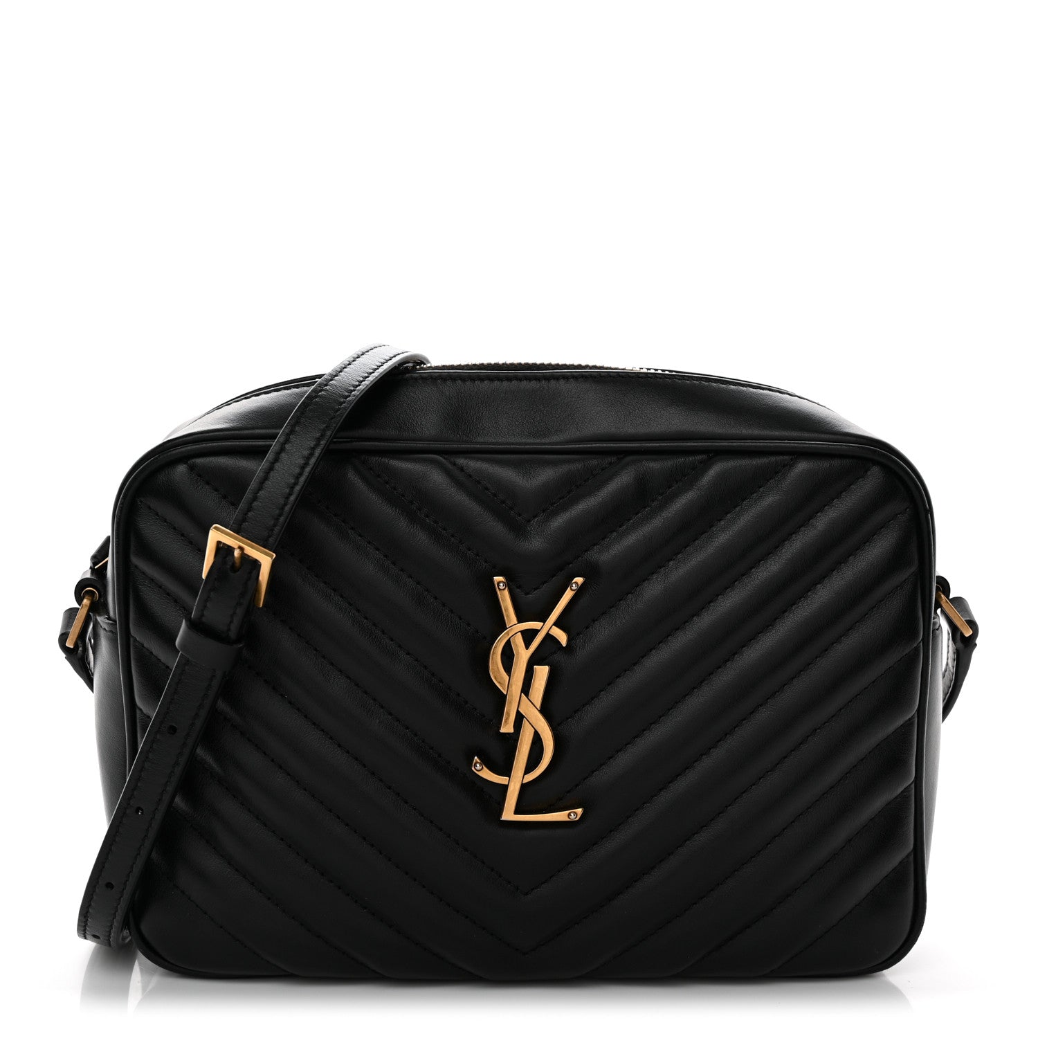 Saint Laurent Calfskin Matelasse Monogram Lou Camera Bag Black 1 of 13