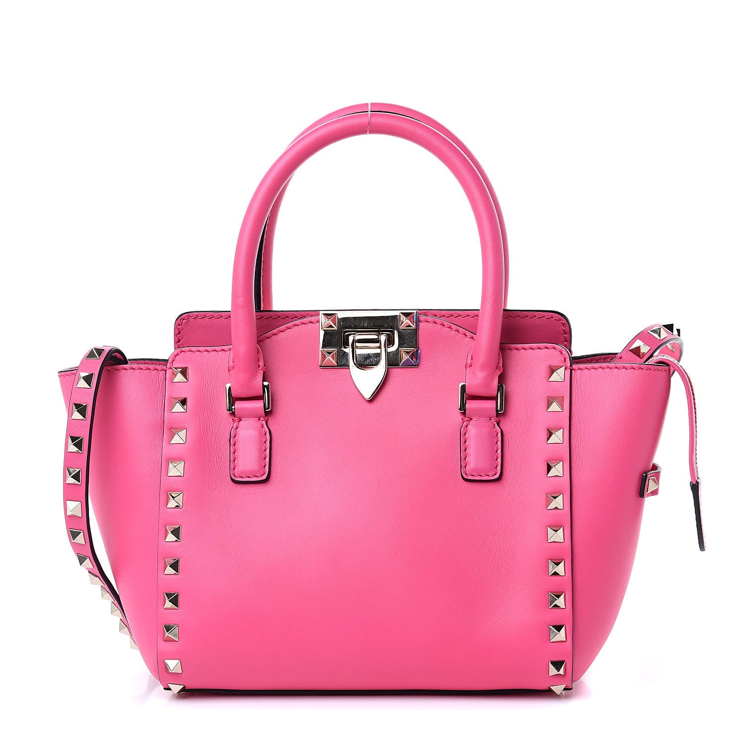 Valentino Garavani Vitello Mini Rockstud Double Handle Tote Peony 1 of 10