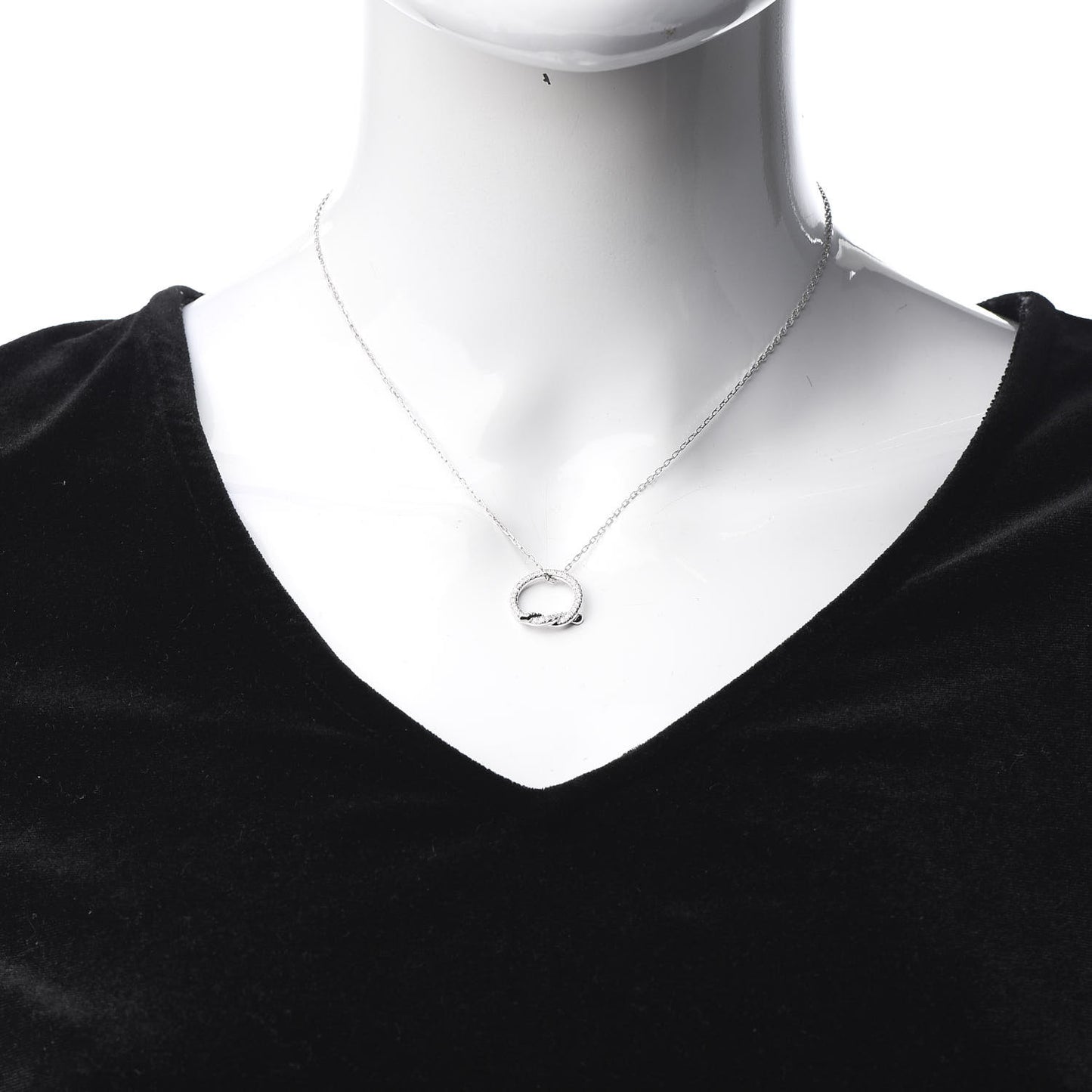 18K White Gold Diamond Entrelaces Necklace