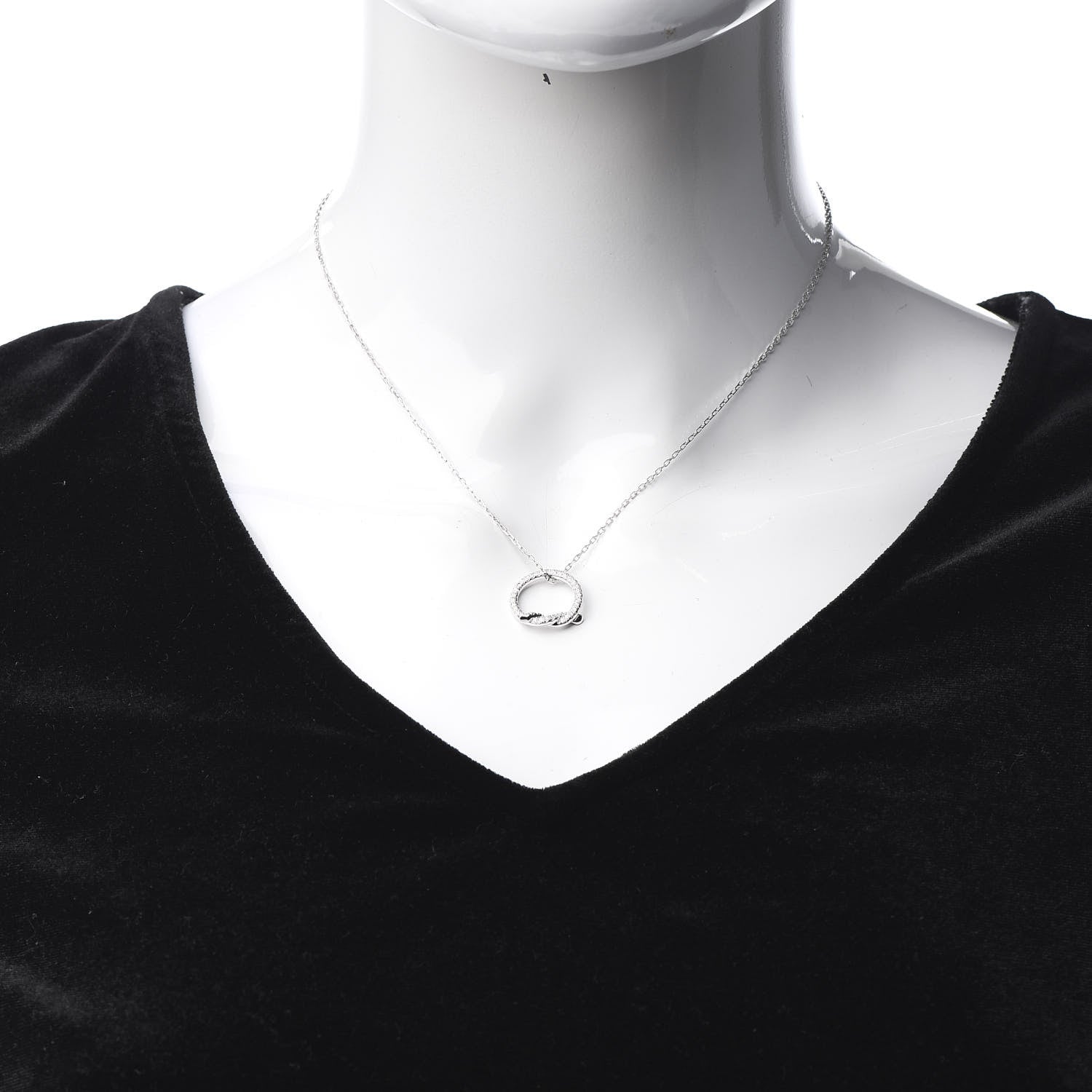 Cartier 18K White Gold Diamond Entrelaces Necklace 2 of 6