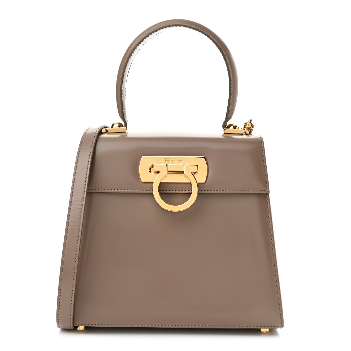 Brushed Off Calfskin Small Iconic Top Handle Bag Grey