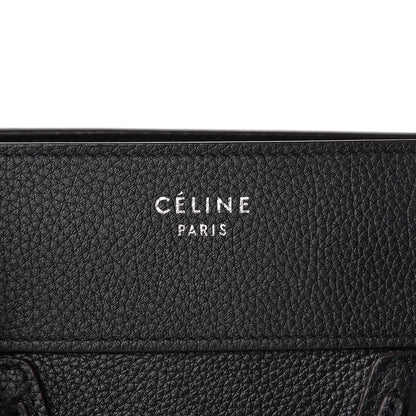 Celine Drummed Calfskin Mini Luggage Black 7 of 11