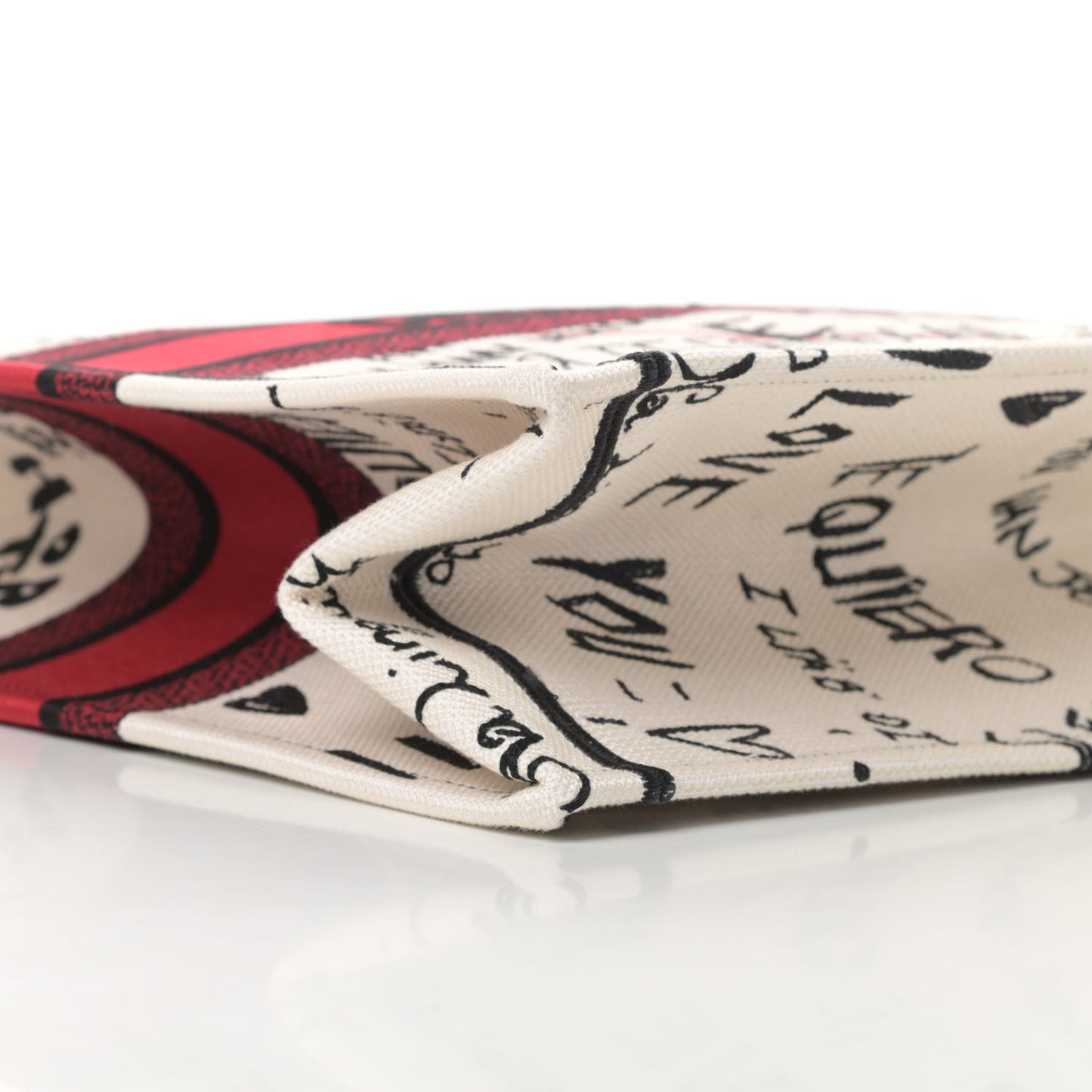 Canvas Embroidered Dioramour Graffiti Book Tote Latte Multicolor