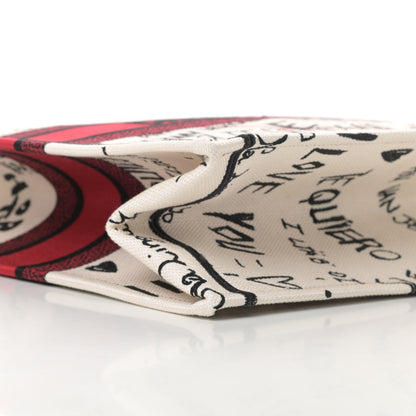 Christian Dior Canvas Embroidered Dioramour Graffiti Book Tote Latte Multicolor 9 of 11