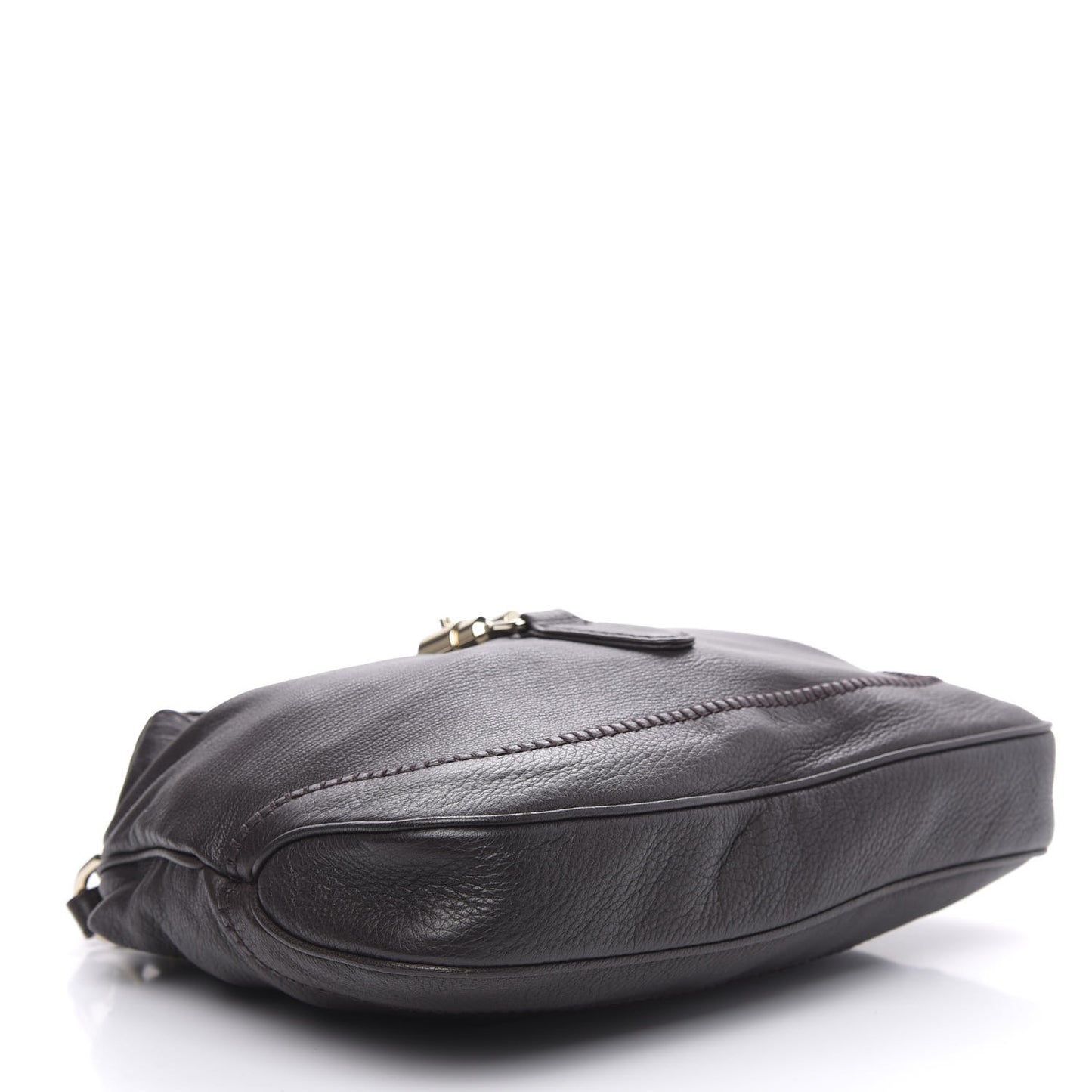 Calfskin Medium New Jackie Shoulder Bag Dark Brown